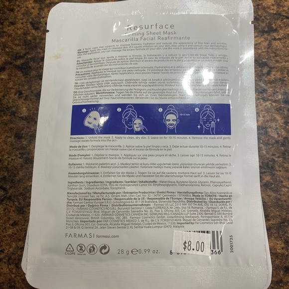 Farmasi Dr C Tuna Face Sheet Masks all 4 - Picture 8 of 10